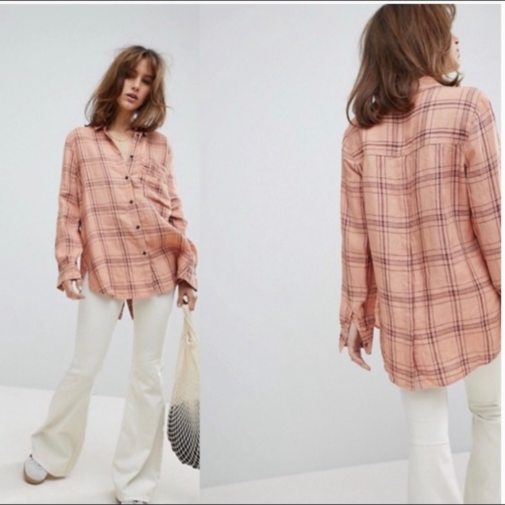 Free People No Limits Plaid shirt size small